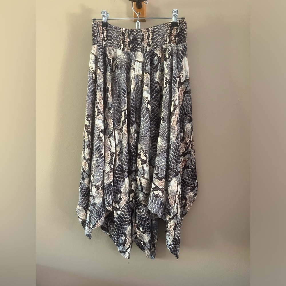 Sivana Spirit Snake Skin Hanky Hem Asymmetrical Skirt